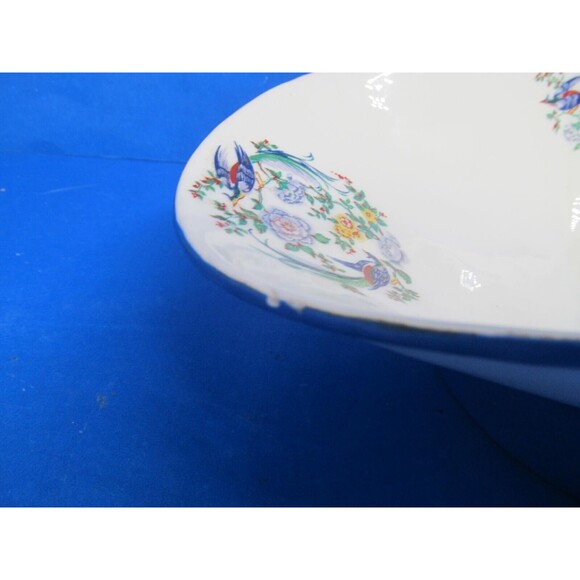 Bird Of Paradise Hand Painted Small 10 1/8" Centerpiece Or Fruit Stand Unmarked - Picture 3 of 12